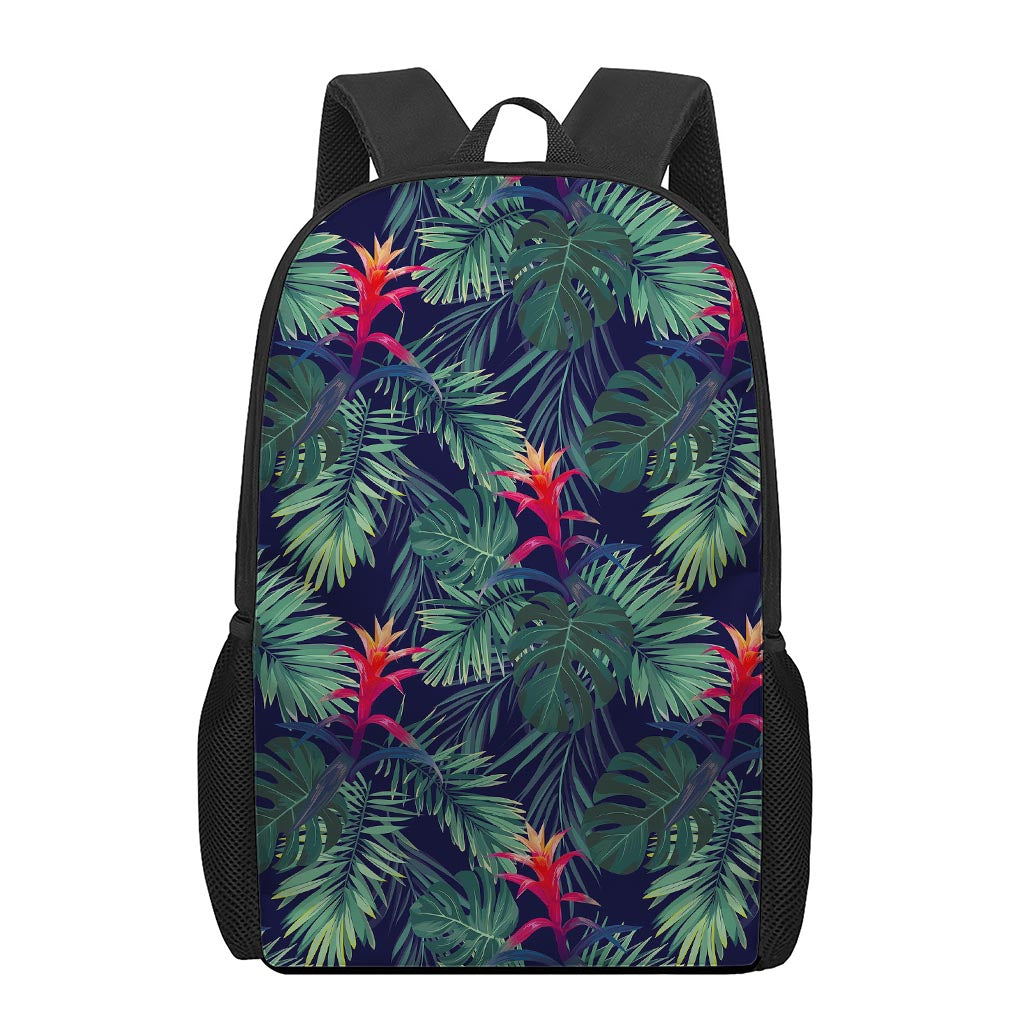 Hawaiian Palm Leaves Pattern Print 17 Inch Backpack
