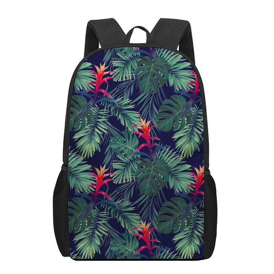 Hawaiian Palm Leaves Pattern Print 17 Inch Backpack