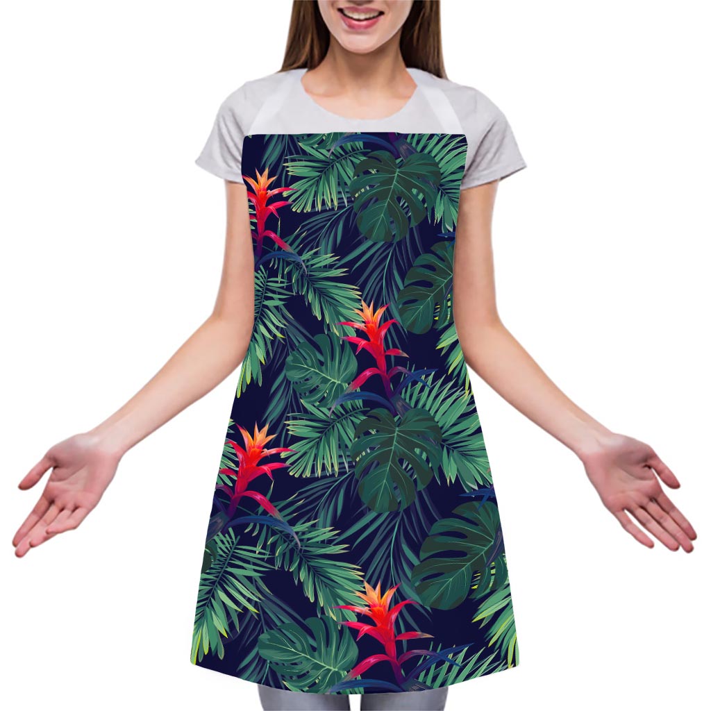 Hawaiian Palm Leaves Pattern Print Adjustable Apron