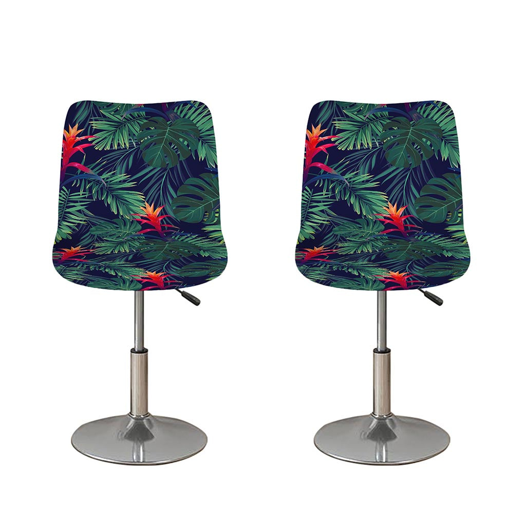 Hawaiian Palm Leaves Pattern Print Bar Stool Covers