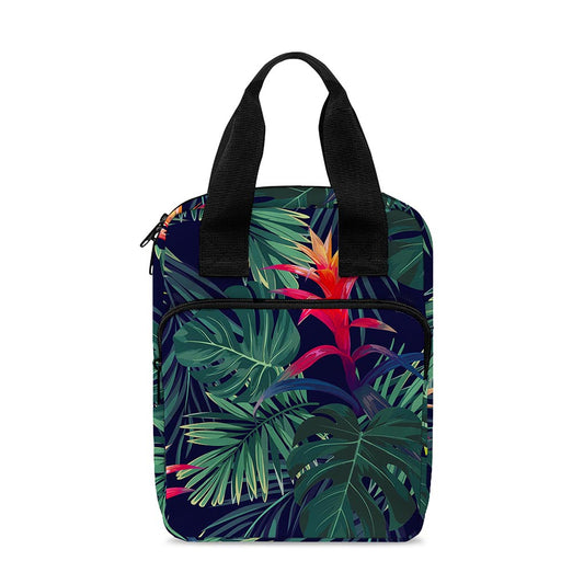 Hawaiian Palm Leaves Pattern Print Bible Tote Bag