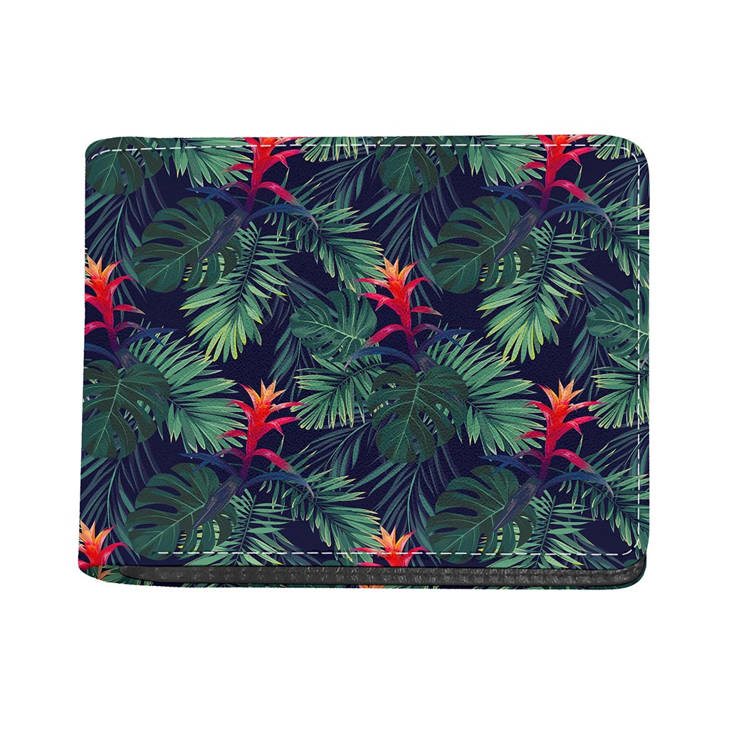 Hawaiian Palm Leaves Pattern Print Bifold Wallet