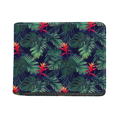 Hawaiian Palm Leaves Pattern Print Bifold Wallet