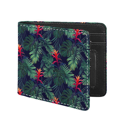 Hawaiian Palm Leaves Pattern Print Bifold Wallet