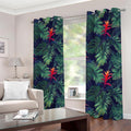 Hawaiian Palm Leaves Pattern Print Dimout Grommet Curtains