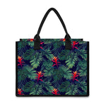 Hawaiian Palm Leaves Pattern Print Canvas Tote Bag