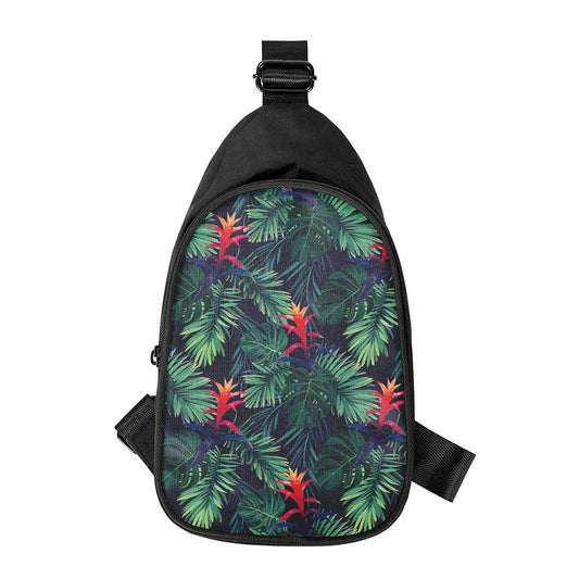 Hawaiian Palm Leaves Pattern Print Chest Bag