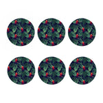 Hawaiian Palm Leaves Pattern Print Coaster Set