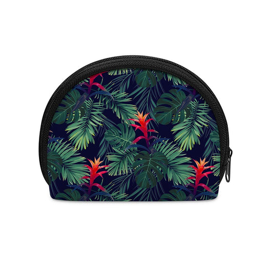 Hawaiian Palm Leaves Pattern Print Coin Purse