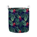 Hawaiian Palm Leaves Pattern Print Collapsible Laundry Basket