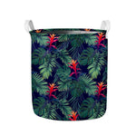 Hawaiian Palm Leaves Pattern Print Collapsible Laundry Basket
