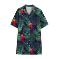 Hawaiian Palm Leaves Pattern Print Cotton Hawaiian Shirt