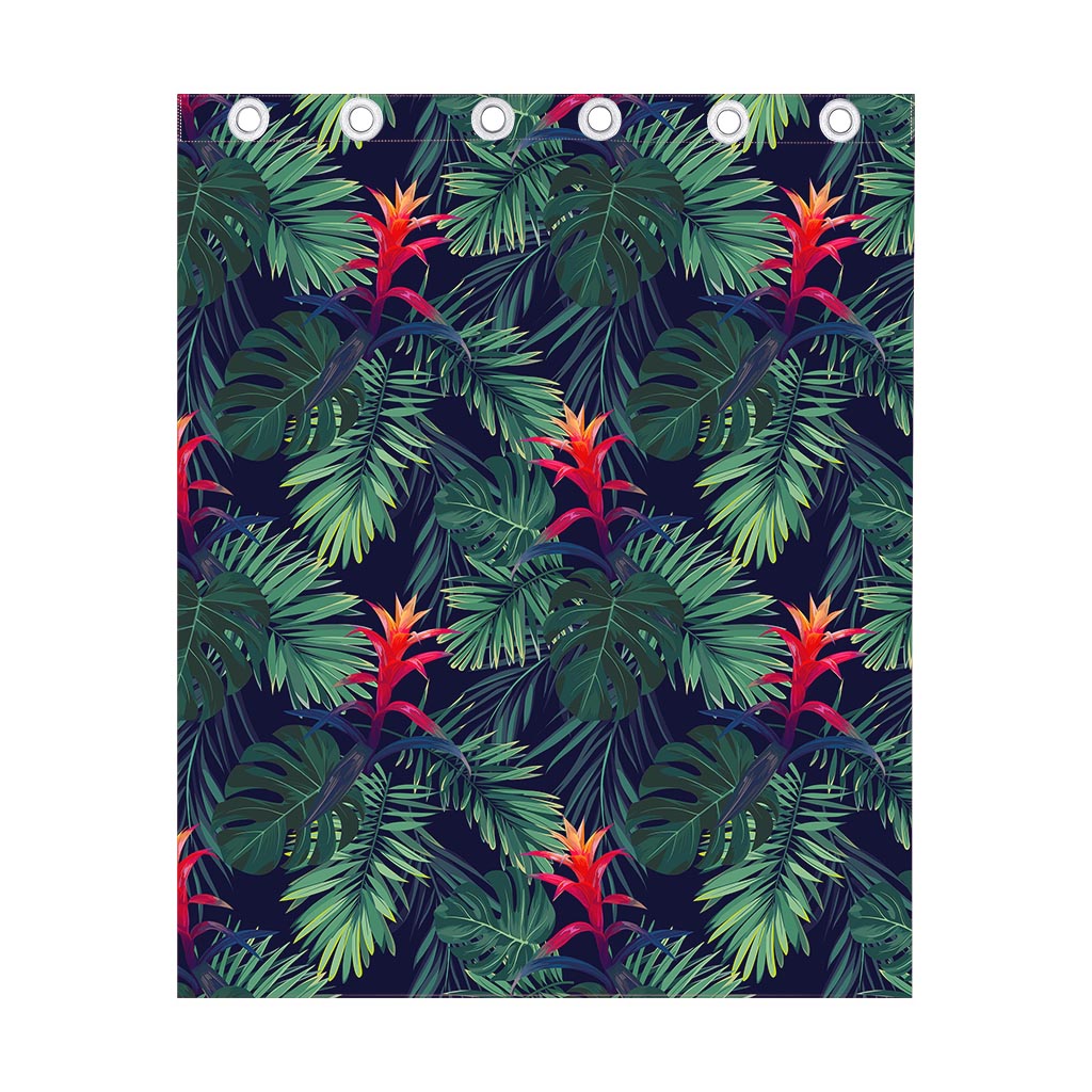 Hawaiian Palm Leaves Pattern Print Curtain