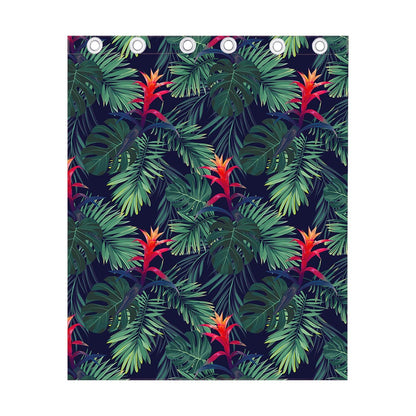 Hawaiian Palm Leaves Pattern Print Curtain