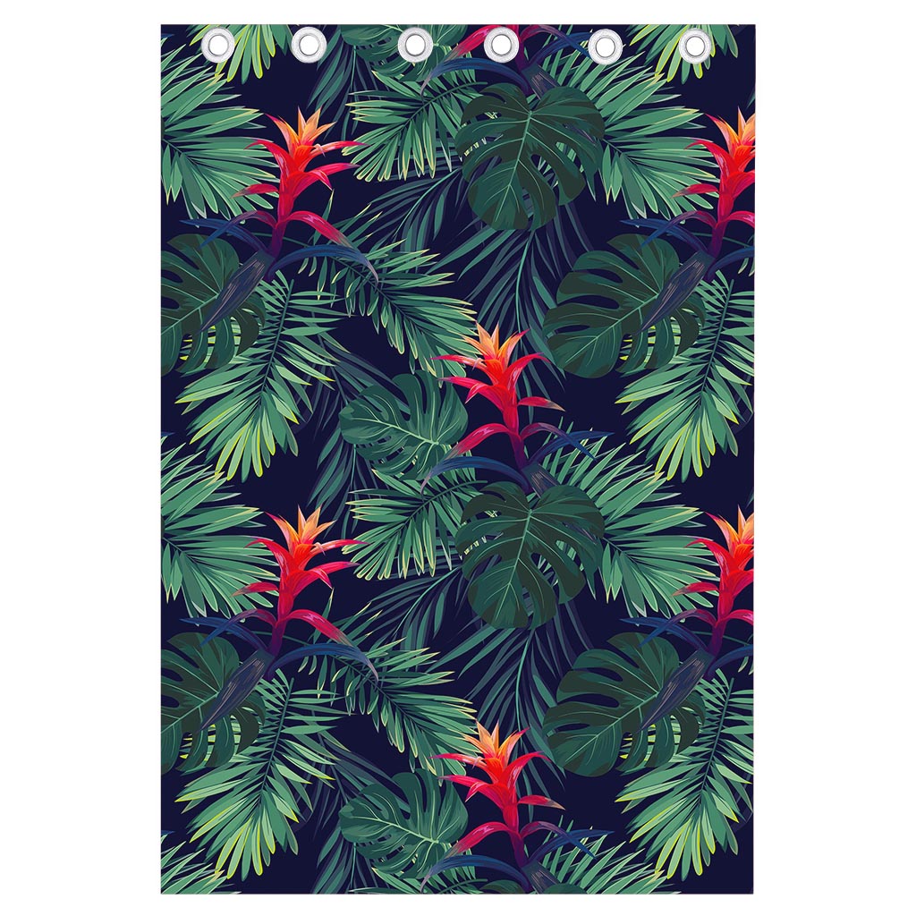 Hawaiian Palm Leaves Pattern Print Curtain