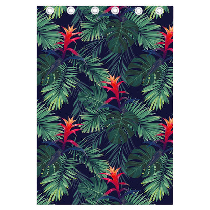 Hawaiian Palm Leaves Pattern Print Curtain