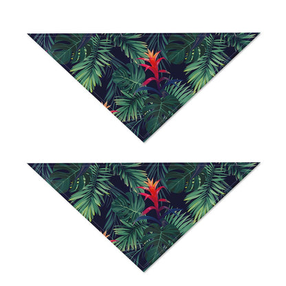 Hawaiian Palm Leaves Pattern Print Dog Bandana