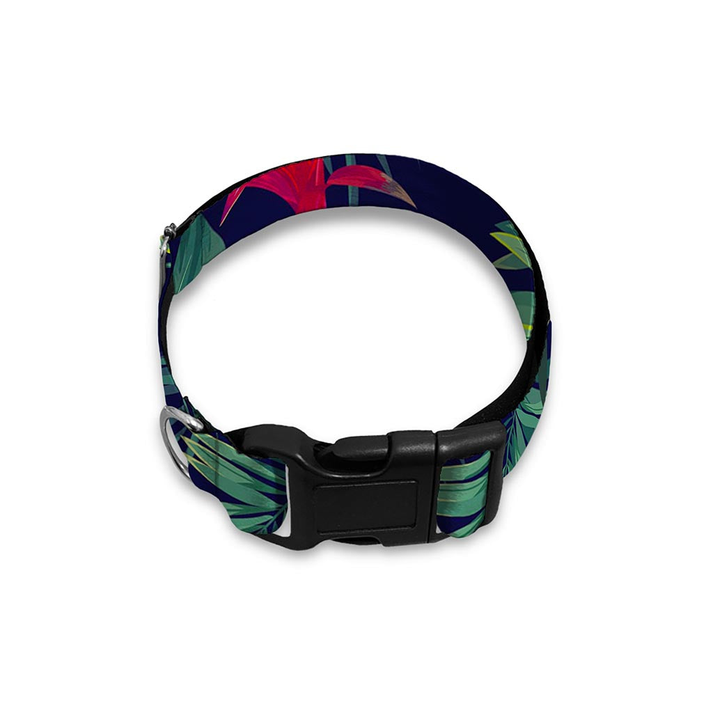 Hawaiian Palm Leaves Pattern Print Dog Collar