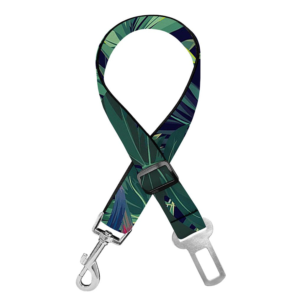 Hawaiian Palm Leaves Pattern Print Dog Seat Belt