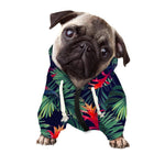 Hawaiian Palm Leaves Pattern Print Dog Zip Up Hoodie