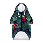 Hawaiian Palm Leaves Pattern Print Dog Zip Up Hoodie