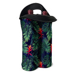 Hawaiian Palm Leaves Pattern Print Double Neoprene Wine Tote