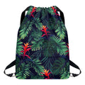 Hawaiian Palm Leaves Pattern Print Drawstring Backpack