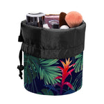 Hawaiian Palm Leaves Pattern Print Drawstring Makeup Bag