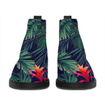 Hawaiian Palm Leaves Pattern Print Flat Ankle Boots