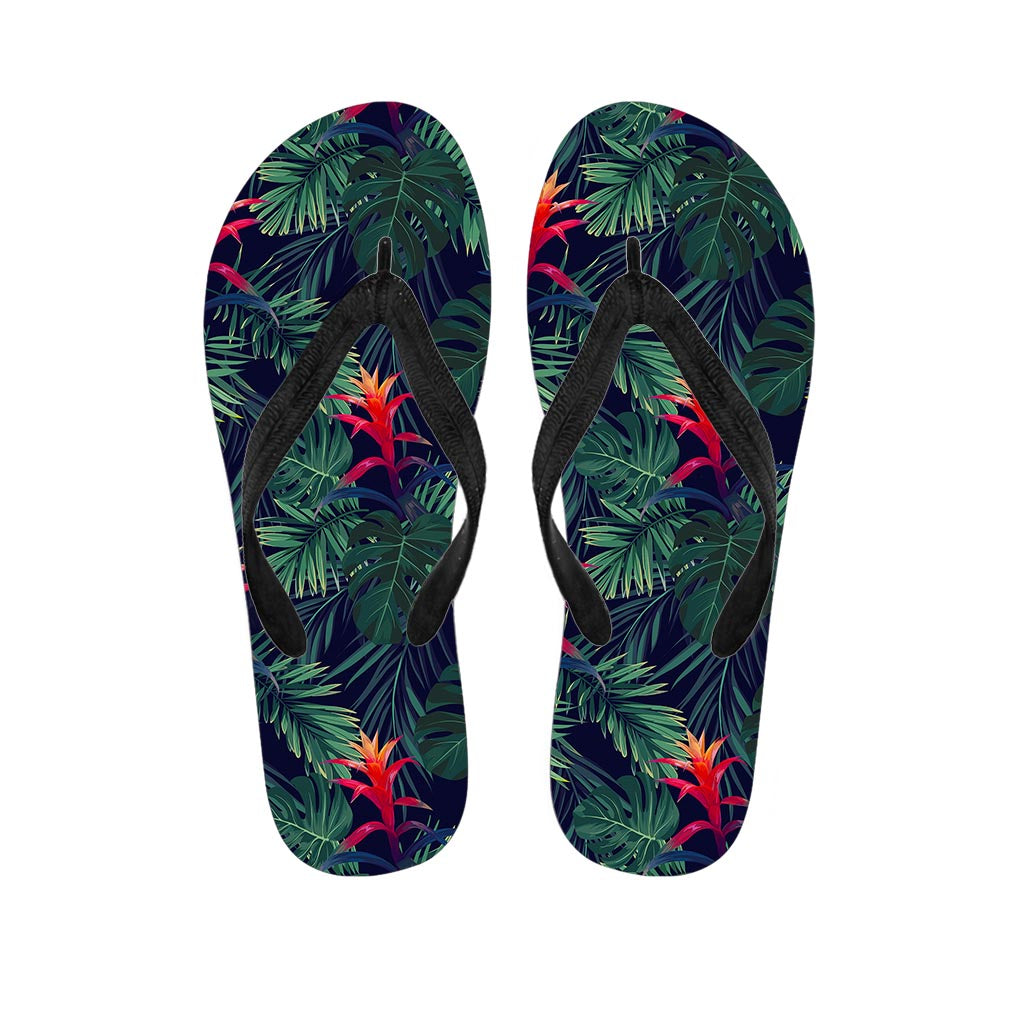 Hawaiian Palm Leaves Pattern Print Flip Flops
