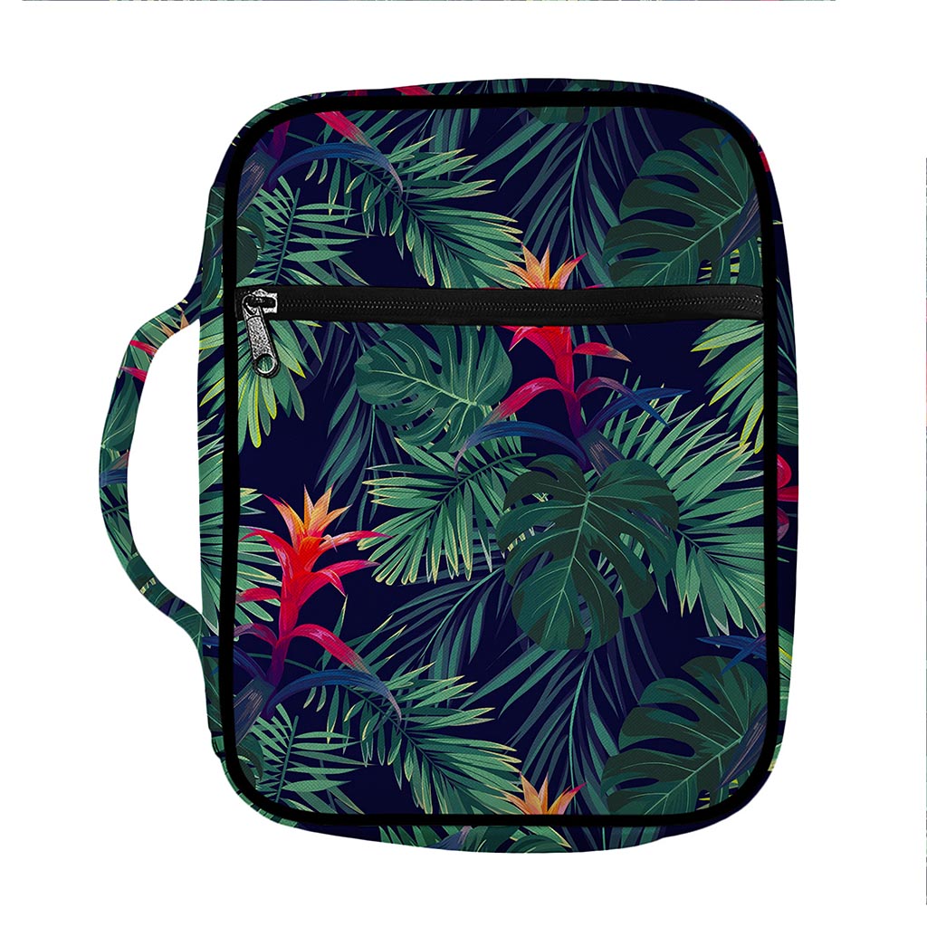 Hawaiian Palm Leaves Pattern Print Front Pocket Bible Bag