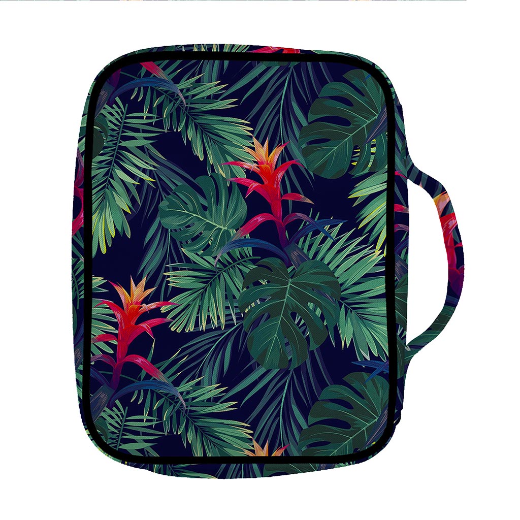 Hawaiian Palm Leaves Pattern Print Front Pocket Bible Bag