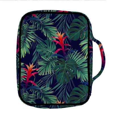 Hawaiian Palm Leaves Pattern Print Front Pocket Bible Bag