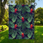 Hawaiian Palm Leaves Pattern Print Garden Flag