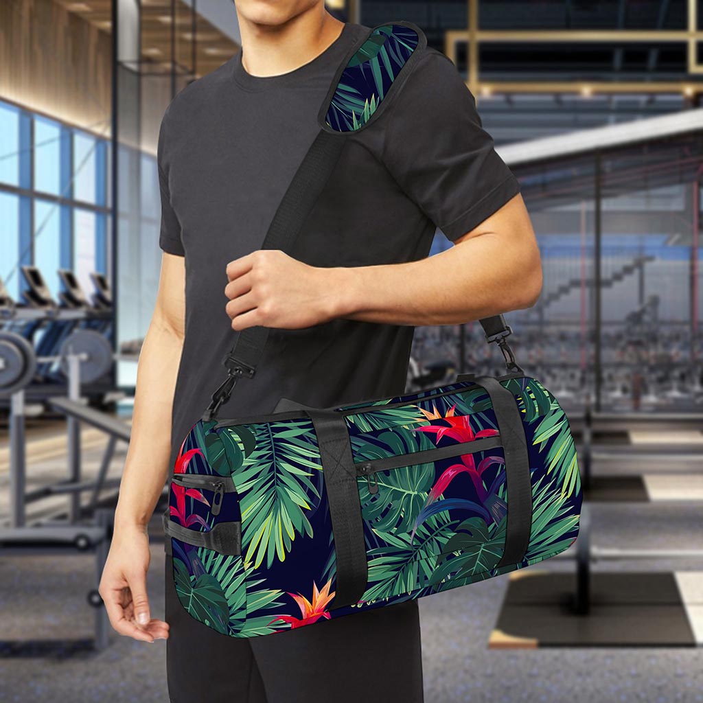 Hawaiian Palm Leaves Pattern Print Gym Bag