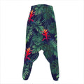 Hawaiian Palm Leaves Pattern Print Hammer Pants
