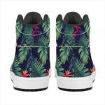 Hawaiian Palm Leaves Pattern Print High Top Leather Sneakers