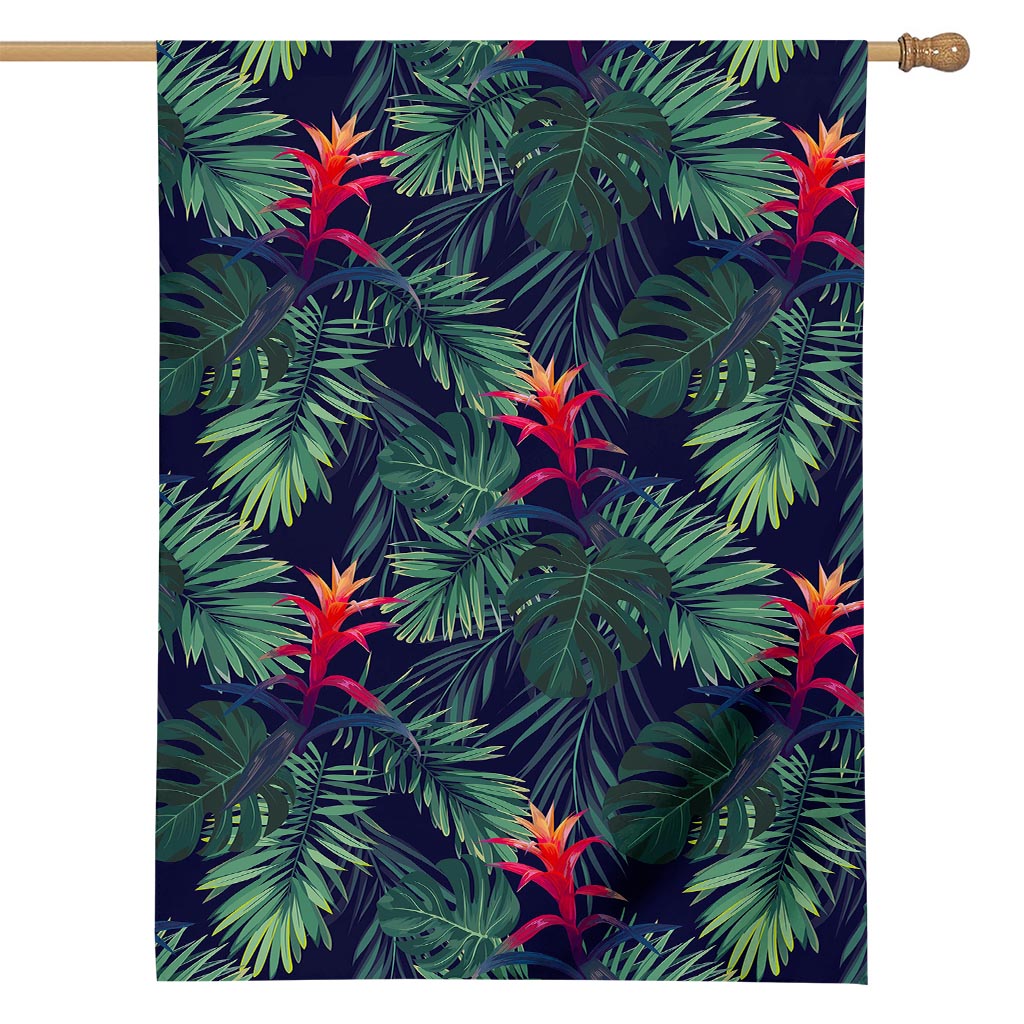 Hawaiian Palm Leaves Pattern Print House Flag