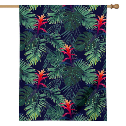 Hawaiian Palm Leaves Pattern Print House Flag