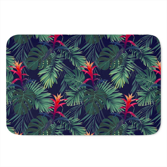 Hawaiian Palm Leaves Pattern Print Indoor Door Mat