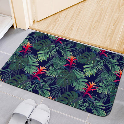 Hawaiian Palm Leaves Pattern Print Indoor Door Mat