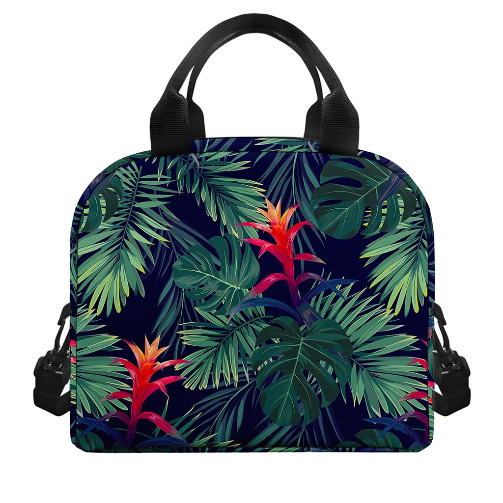 Hawaiian Palm Leaves Pattern Print Insulated Lunch Bag