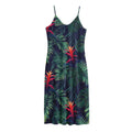 Hawaiian Palm Leaves Pattern Print Jersey Midi Cami Dress