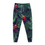 Hawaiian Palm Leaves Pattern Print Jogger Pants