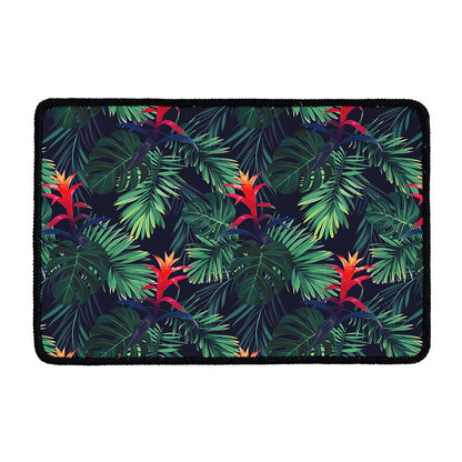Hawaiian Palm Leaves Pattern Print Kitchen Mat