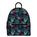 Hawaiian Palm Leaves Pattern Print Leather Backpack