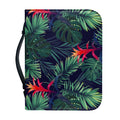 Hawaiian Palm Leaves Pattern Print Leather Bible Cover
