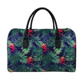 Hawaiian Palm Leaves Pattern Print Leather Duffel Bag