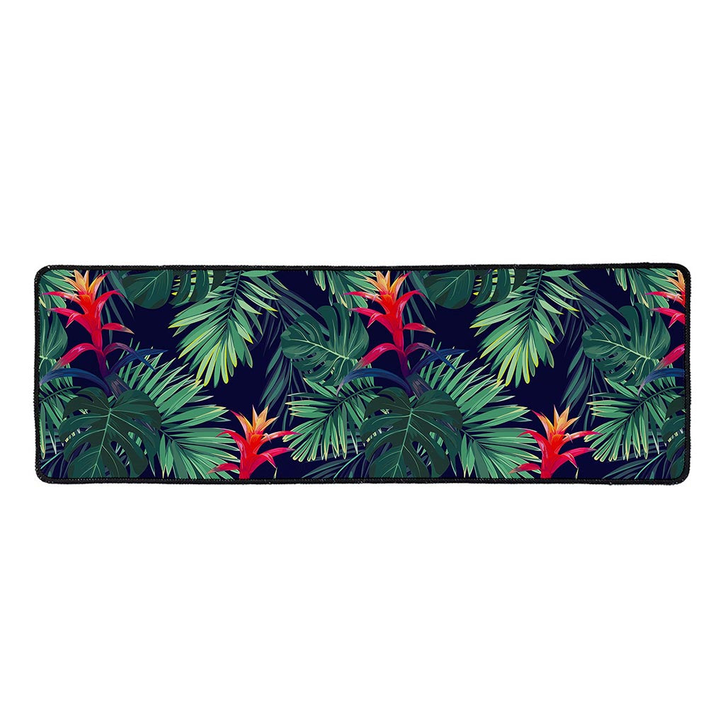 Hawaiian Palm Leaves Pattern Print Long Kitchen Mat