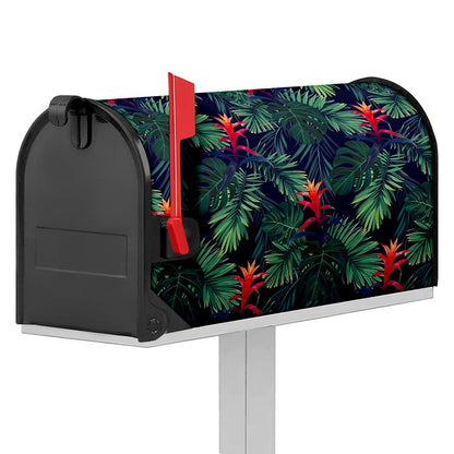 Hawaiian Palm Leaves Pattern Print Mailbox Cover